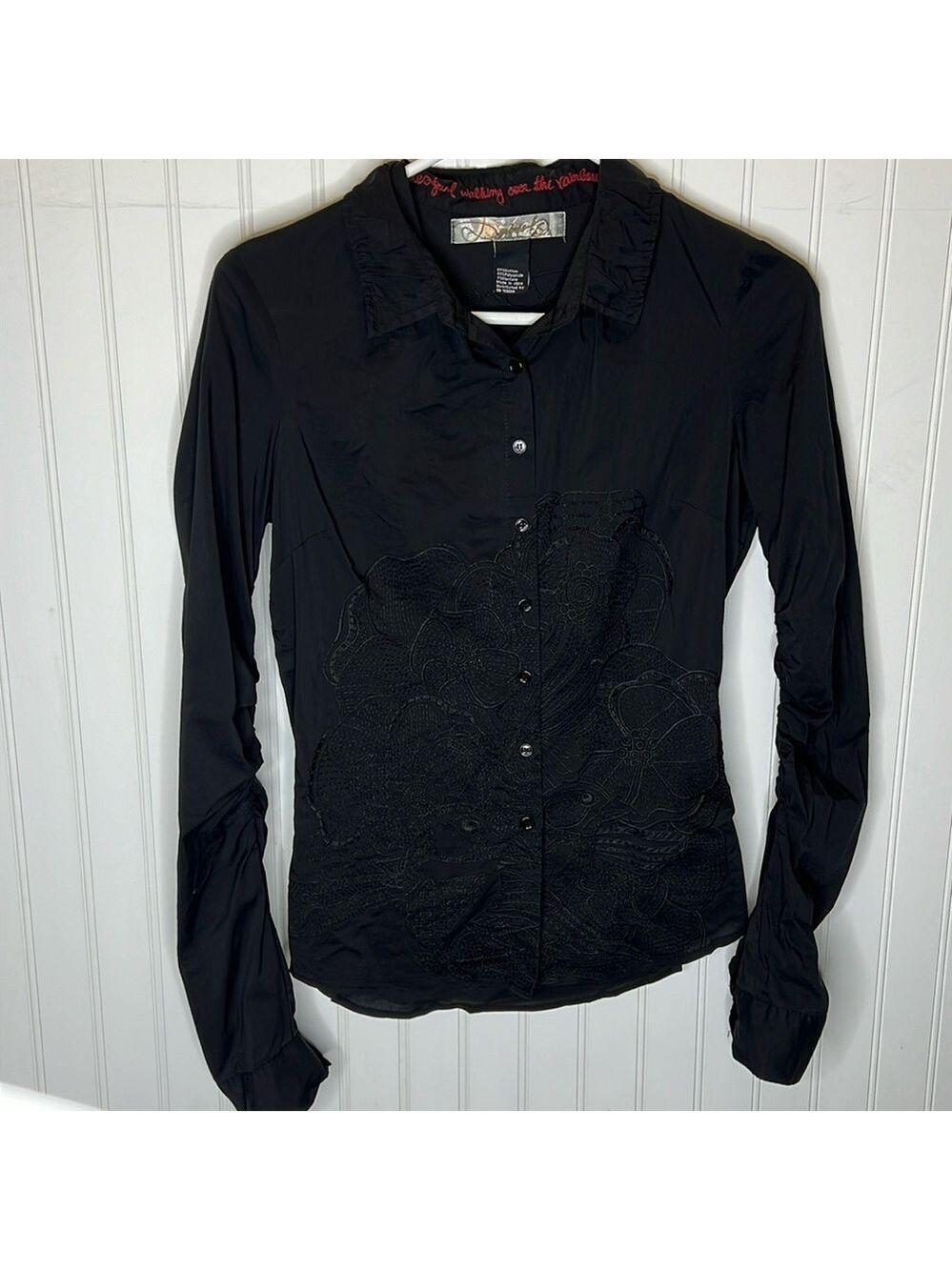 - Embroidered Desigual Button Down Shirt, XS